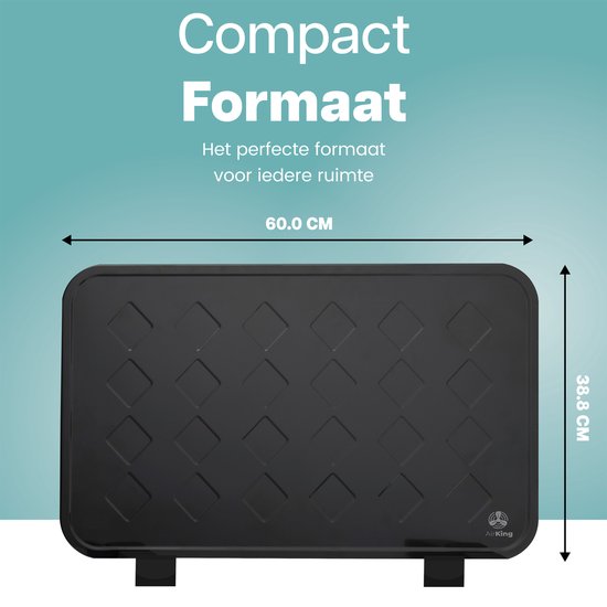 AirKing Elektrische Konvektorheizung - 1250/2000 Watt - Elektrische Konvektorheizung mit einstellbarem Thermostat - Elektrische Heizungen - Schwarz