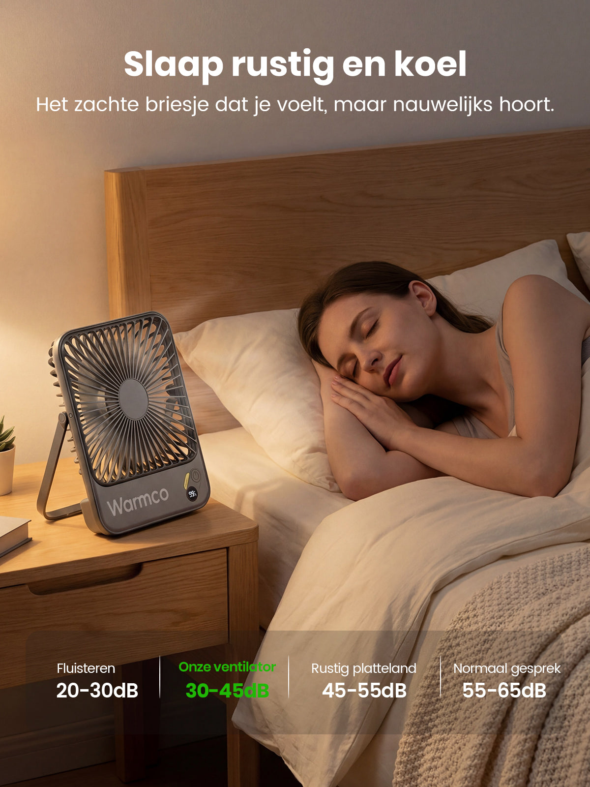 Warmco D3 tragbarer Ventilator – 7 Zoll – 10.000 mAh