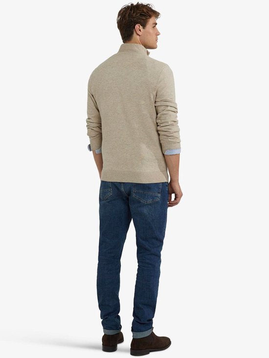 McGregor Half Zip Pullover Merinowolle Struktur Sand - Größe S - Männer - Pullover