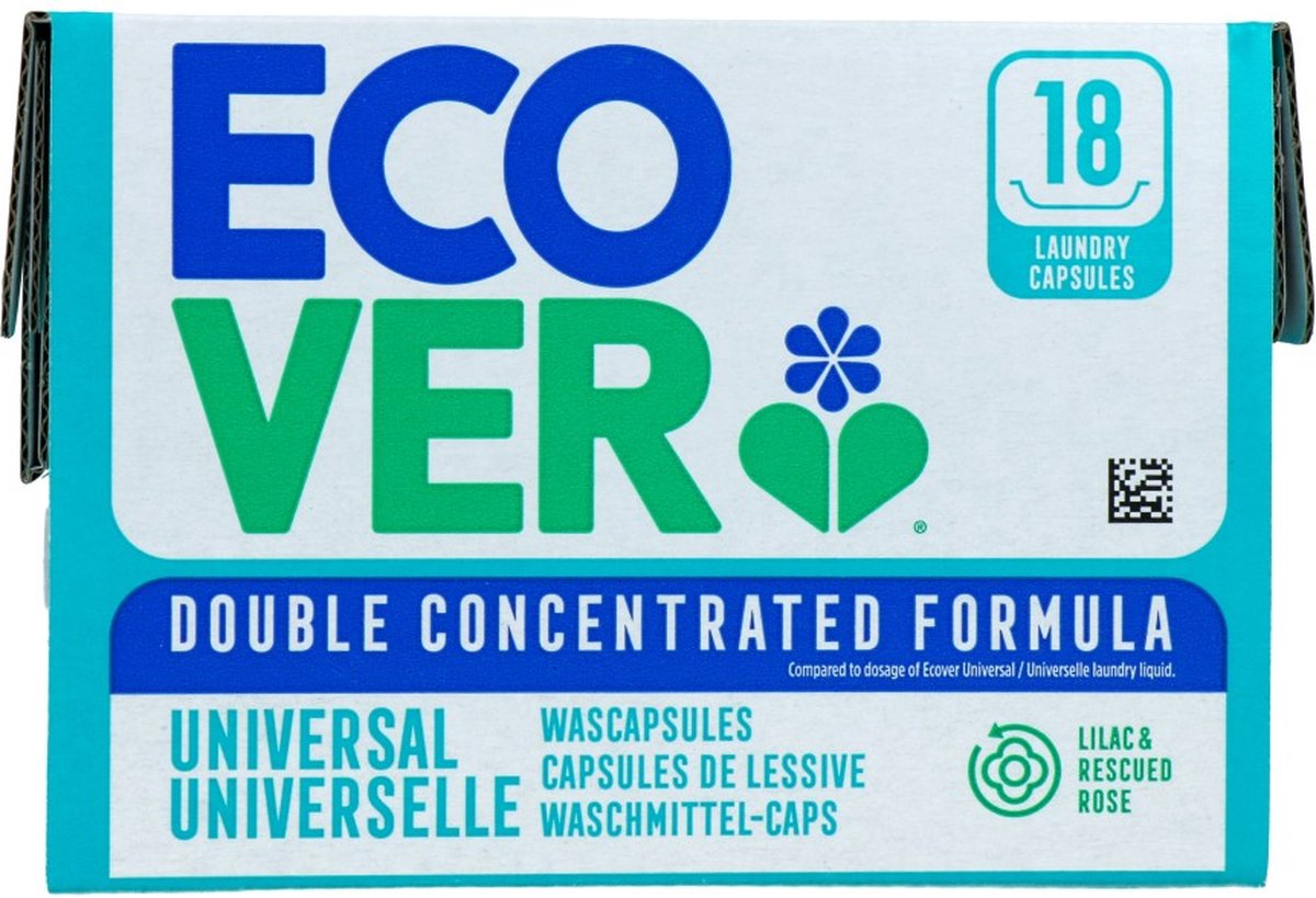 Ecover Waschkapseln Universal Lilac & Rescued Rose – 18 Waschgänge