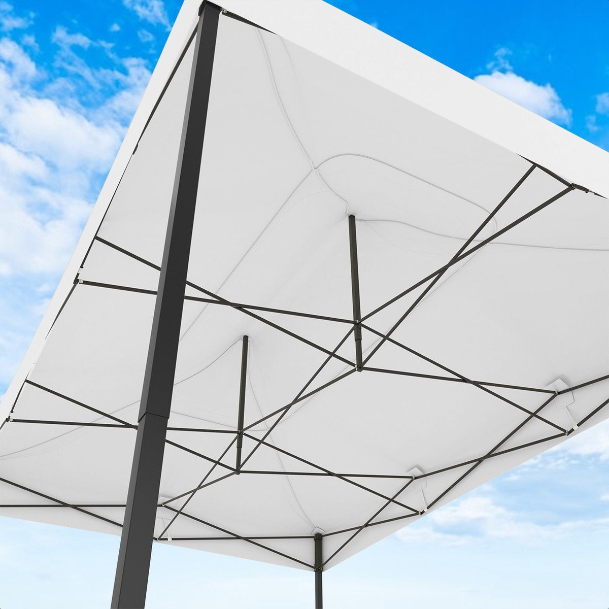 LifeGoods Partyzelt - 3x4,5 m - leicht aufbaubar - weiß