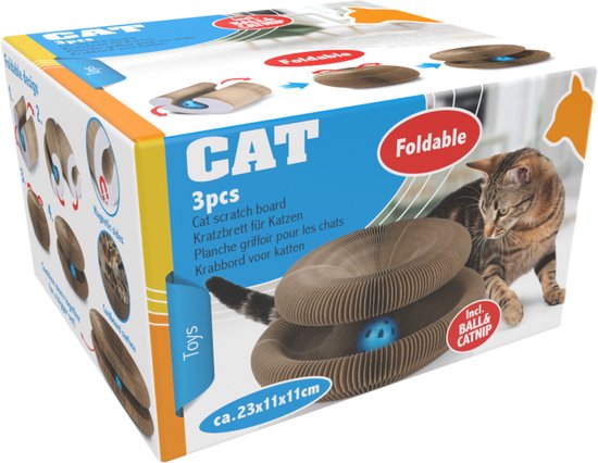 maxxpro Katzenspielzeug - Kratzpappe - Katzenminze - Spielball
