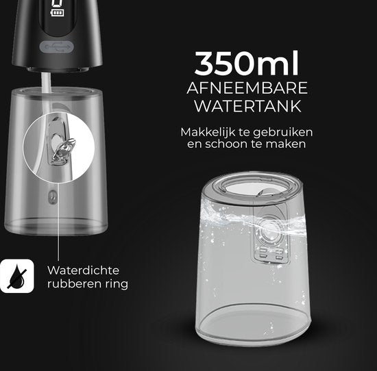 Dentect Wasserzahnbürste – Nasendusche – Munddusche – Zungenreiniger – 9 Einstellungen – Zahnbelag-Entferner – Zusätzliche Aufsätze – Reinigung von Zahnspangen – Zahnstein-Entferner