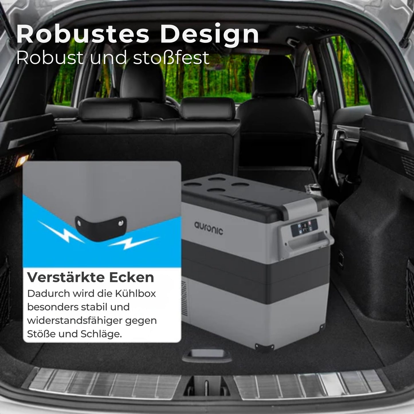 Auronic Electric Compressor Cooler - 49.5L - Autoladegerät 12V Steckdose 230V - Grau