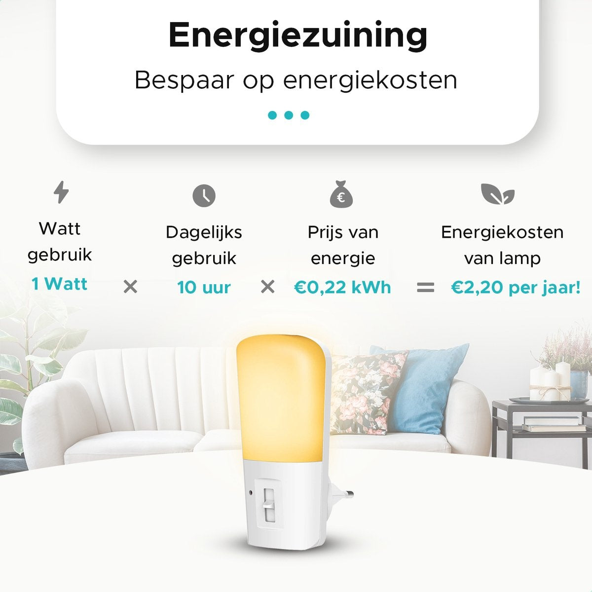 Qumax LED Nachtlicht Sockel 2 Stück - Dimmbare Nachtlichter mit Sensor - Babyzimmer Nachtlicht - Tag und Nacht Sensor - Kinder & Baby - Weiß