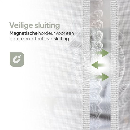 O'DADDY® Türvorhang Deluxe FIBER - Magnetischer Fliegenvorhang - Für neue und Standardtüren - Einfache Installation - Türgitter Weiß - 184x260 cm