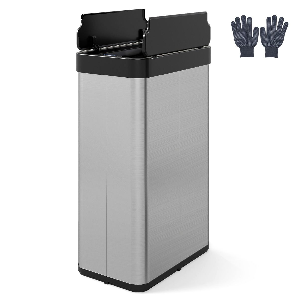 Coast Sensor-Abfalleimer – automatisches Öffnen und Schließen – 60 Liter – schwarz/silber