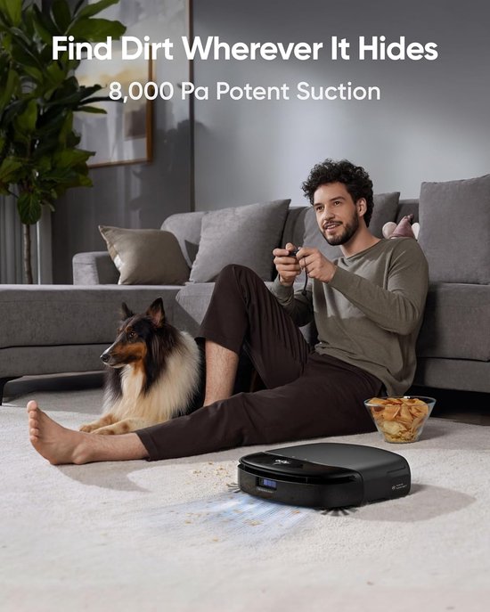 eufy S1 Pro Roboterstaubsauger mit All-in-One-Station und Wischfunktion – Selbstreinigend mit ALWAYS CLEAN MOP™ & Eco Clean Ozon™ – 8.000 Pa Saugkraft – Automatischer Wischlifter – Intelligente Hinderniserkennung
