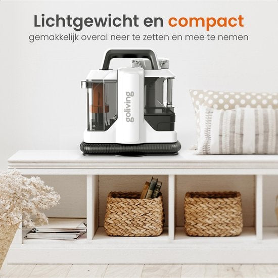 Goliving - Teppich-/Fleckenreiniger - 450W - 1,5m Schlauch - mit Zubehör - Weiß