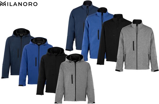 Milanoro - Wind- und wasserdichte Jacken - Jacke ohne Kapuze - Schwarz - XL