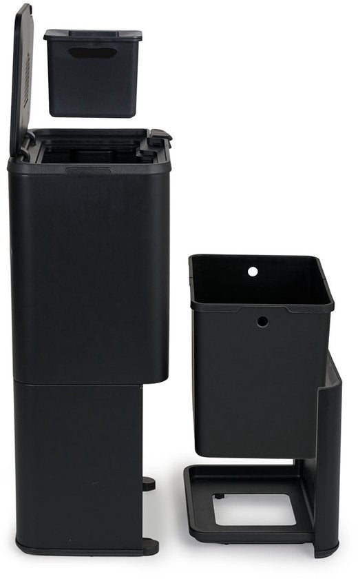 Umuzi Cleaning Mülleimer – 70 Liter – Schwarz – Mülltrennung – 41,5,5 × 31,4 × 77,8 cm