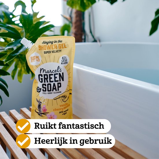 Marcel's Green Soap Duschgel-Nachfüllpackung – Vanille & Kirschblüte – 500 ml