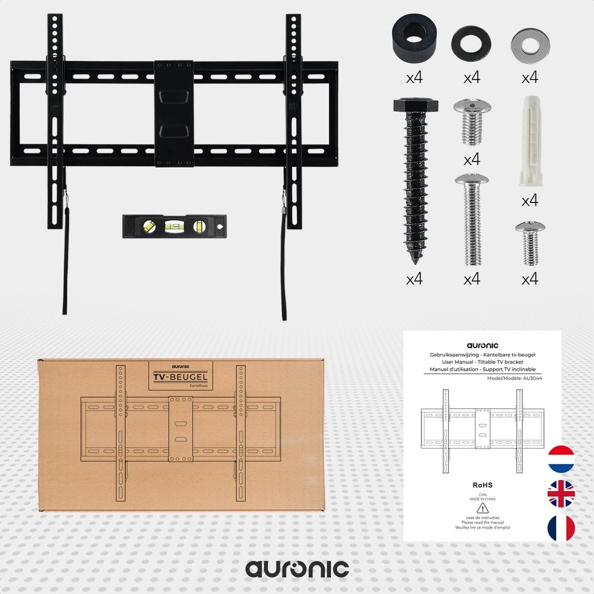 Auronic TV-Halterung - neigbar - 32 bis 70 Zoll - bis zu 60 KG - Schwarz