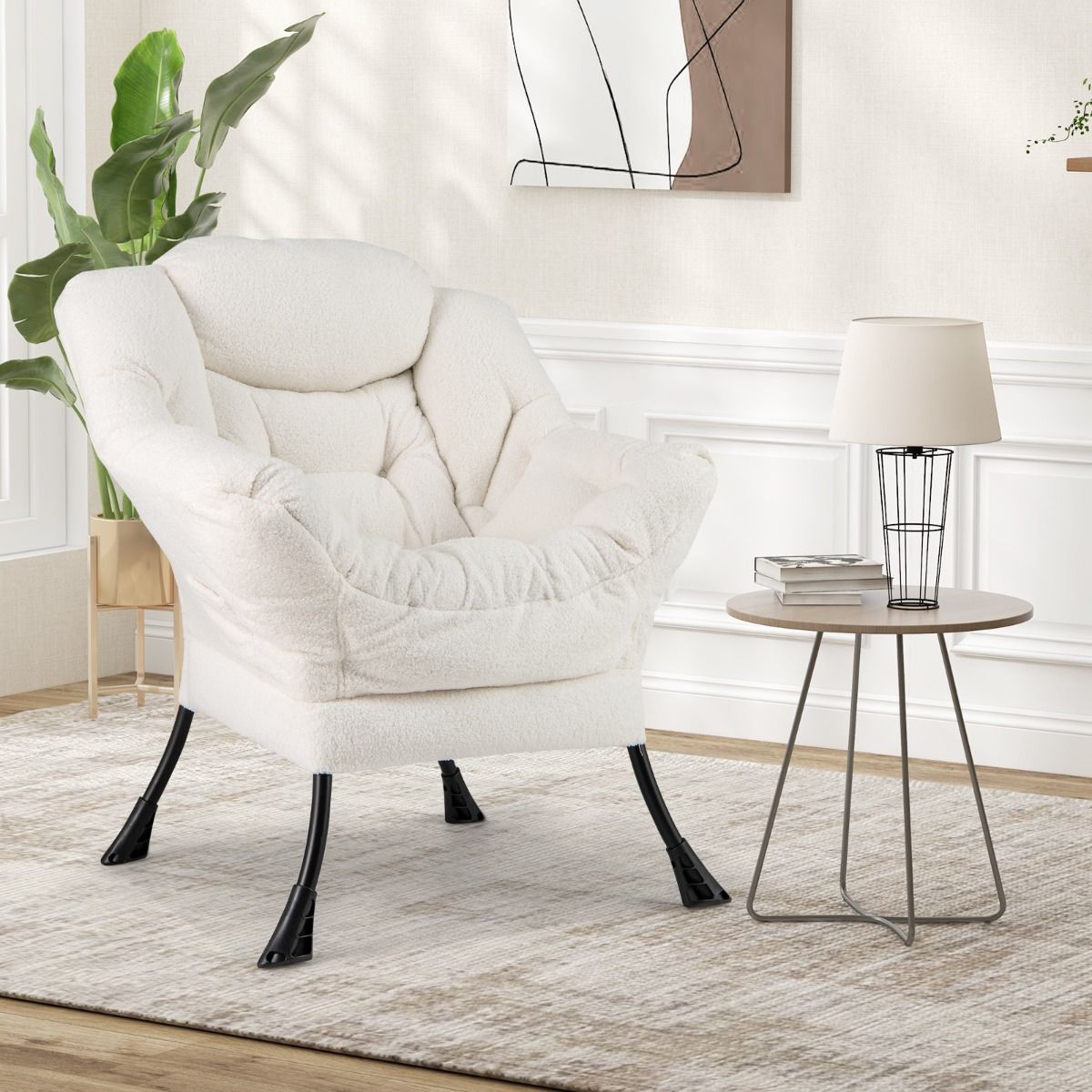 Coast Relaxsessel – Gepolsterter Loungesessel mit Kopfkissen – Staufach – Beige
