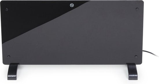 Dutch Originals - Konvektor - 2000 W - Schwarz - Einstellbarer Timer - 2 Heizstufen - Gehärtetes Glas - 42,5 x 24 x 77 cm