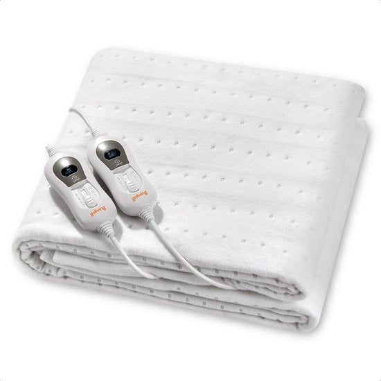 Goliving Electric Blanket - 2-Personen - Wärmedecke - Elektrische Decke - 3 Wärmestufen - Timerfunktion - 60 Watt - Polyester - 160 x 140 cm - Weiß
