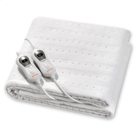 Goliving Electric Blanket - 2-Personen - Wärmedecke - Elektrische Decke - 3 Wärmestufen - Timerfunktion - 60 Watt - Polyester - 160 x 140 cm - Weiß