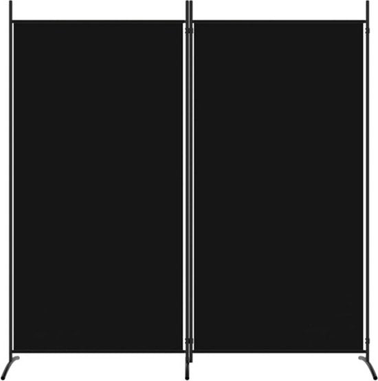 vidaXL – Raumteiler – mit – 2 – Paneelen – 175 x 180 – cm – Stoff – schwarz