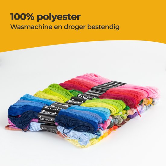 Saaf Stickgarn - 100 Farben - Inkl. Zubehör - Stickset Erwachsene - Sticken - Hobby