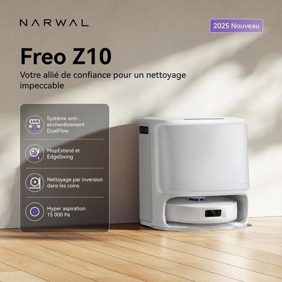 NARWAL Freo Z10 – Staubsauger- und Wischroboter – Verfilzungsfrei – 15.000 Pa