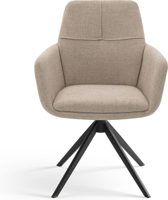 Furnihaus Esszimmer-Drehstuhl Milou mit Armlehne Beige