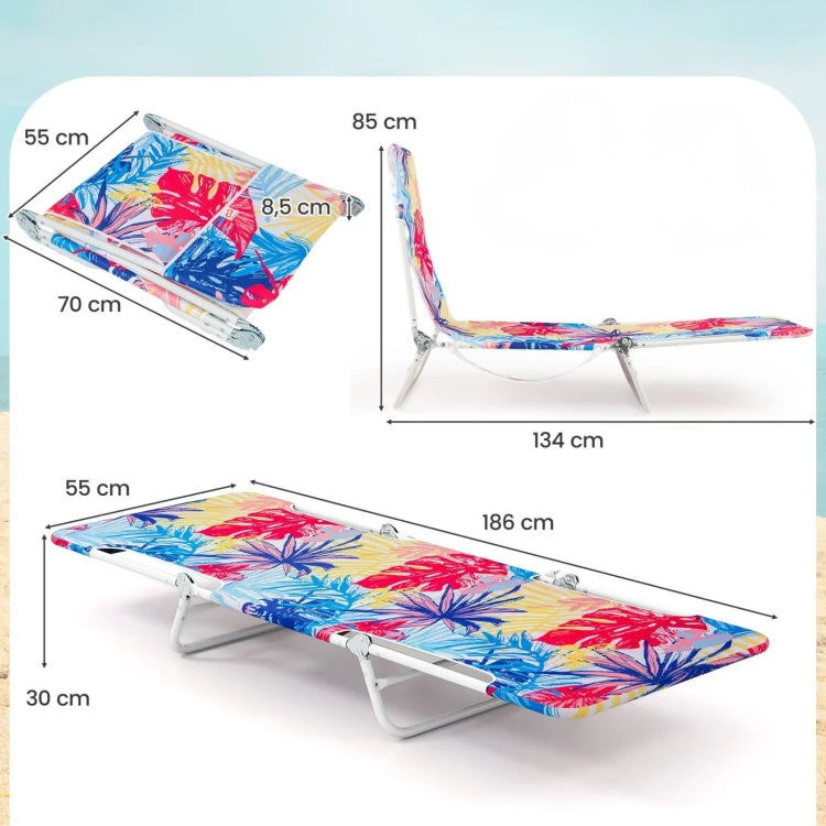 Coast Strandliegen – 2er-Set – 5 Verstellstufen – Oxford – 150 kg