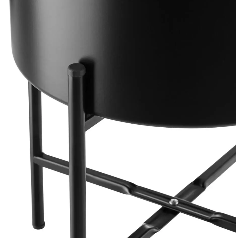 tectake Pflanzenständer Mine - 2er Set - Pulverbeschichteter Stahl - Schwarz