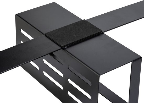 WENKO Duschregal Bribano Duo, 2-stöckig, Edelstahl, mattschwarz, 23 x 71 cm – Duschregal ohne Bohren – Hängendes Duschregal – Duschkorb – Hängbarer Duschkorb