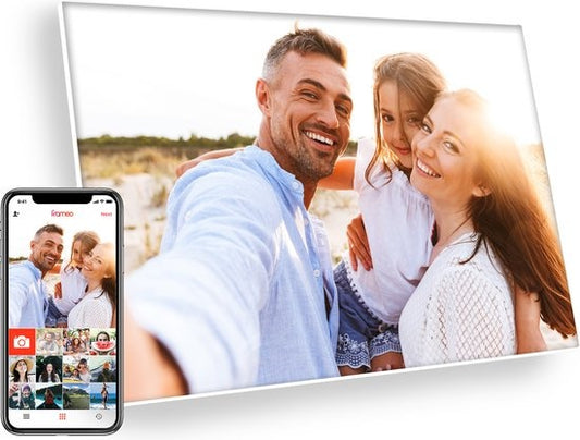Denver Digitaler Fotorahmen mit SPIEGEL DISPLAY 10.1 Zoll - Frameo App - Fotorahmen - 16GB - PFF1041 - Weiß