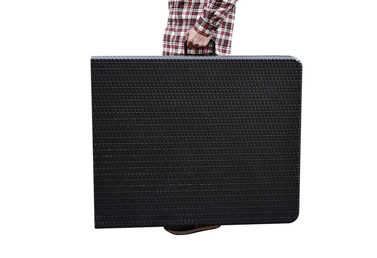 ERRO Klapptisch - Campingtisch - Klapptisch - Klapptisch - Wickerlook - 180x74cm - schwarz