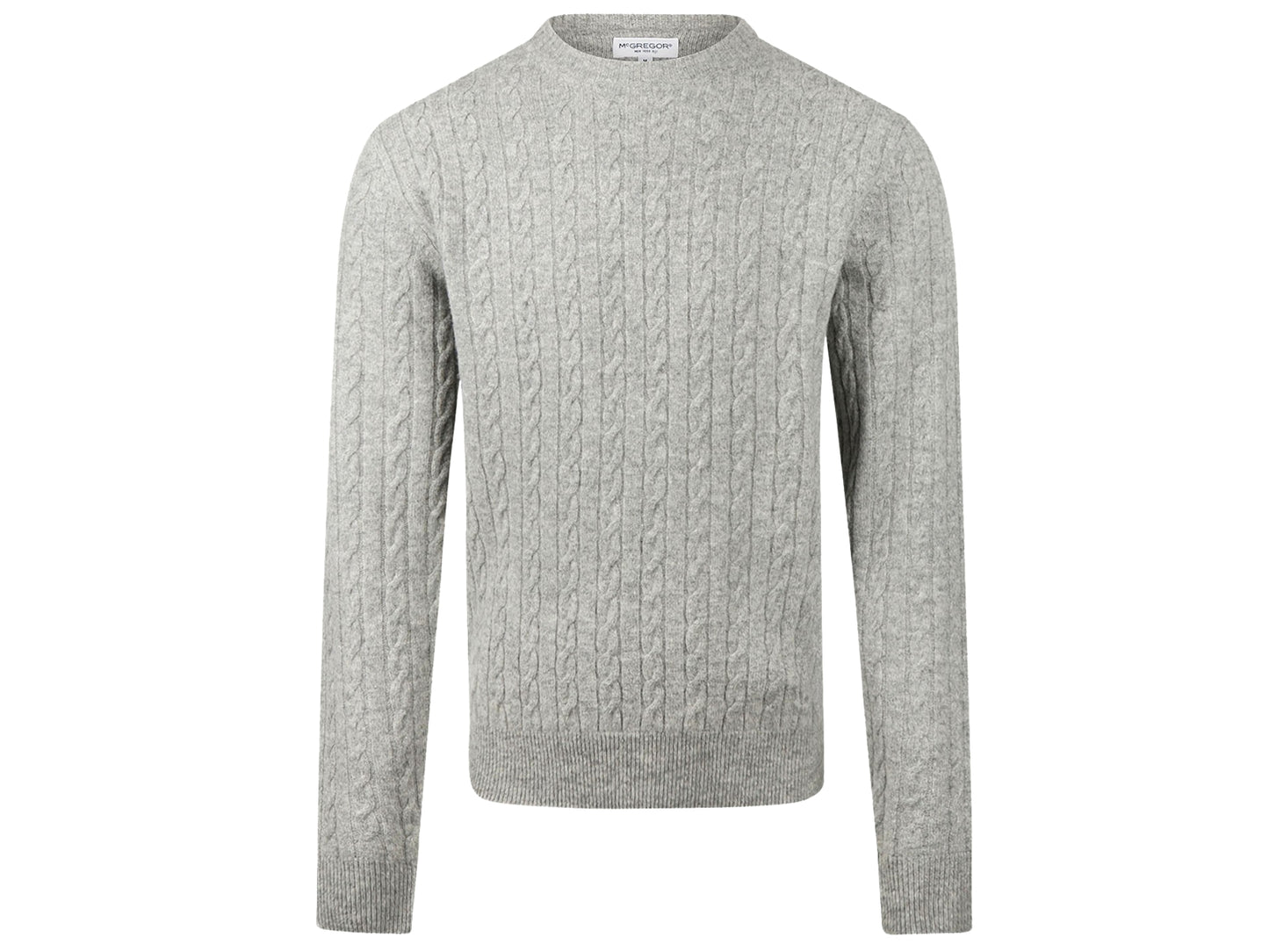 McGregor Pullover mit Rundhalsausschnitt, mittelgrau, meliert - Größe S