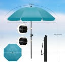 WOLTU Garten-Sonnenschirm, rund, Ø 155 cm – Blau – UV-beständig – Wasserdicht – Für Terrasse, Balkon und Strand