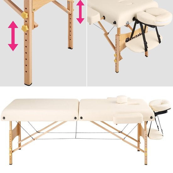 tectake - Massageliege Behandlungsliege - 7,5 cm hohe Matratze + Rollenkissen und Tragetasche - Behandlungsliege - inkl. Aufbewahrungstasche - faltbar