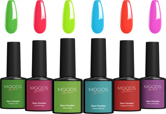 Moods Gellac 6-teiliges Set - Gel-Nagellack Starter Pack - Gel-Nagellack - 8ML - Neon Paradise - Gellac - Nägel - Chic Colours