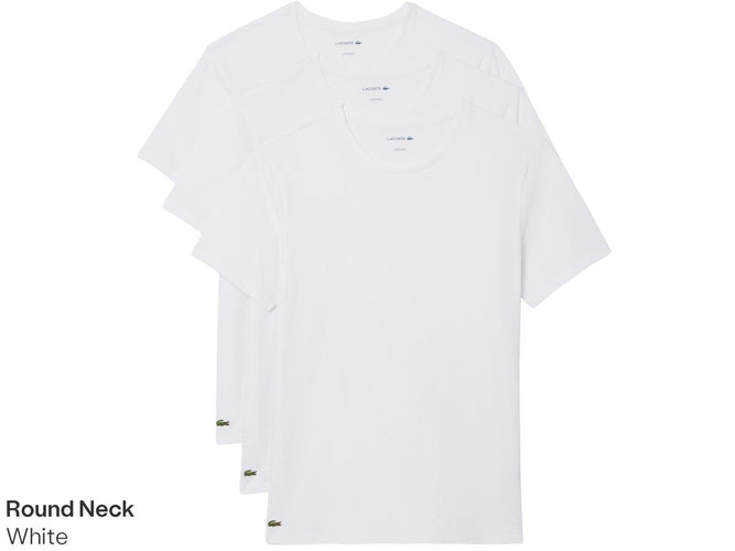 Lacoste Basic T-Shirt – 3er-Pack – Größe XXL – Weiß/Silber-Chine-Schwarz