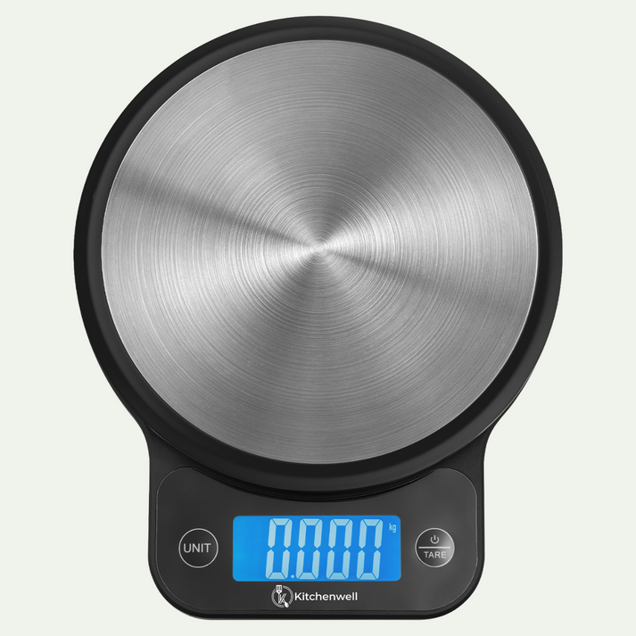 Kitchenwell Küchenwaage – Digital – 1 g–10 kg – LCD – Spritzwassergeschützt