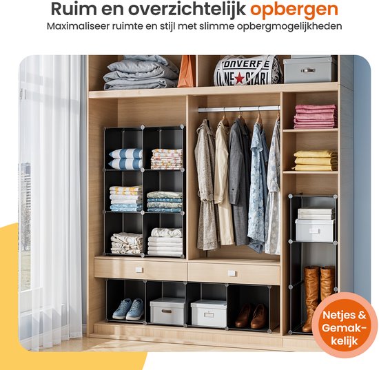 Goliving Faltbarer Aufbewahrungsschrank - 24 Paare - 92 x 82 cm - Schuhschrank - Schuhregal mit Türen - Schuhbank - Schwarz