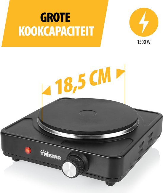Tristar Elektrokochfeld 1500 W – KP-6151 – 1 Kochzone – Freistehend – Schwarz