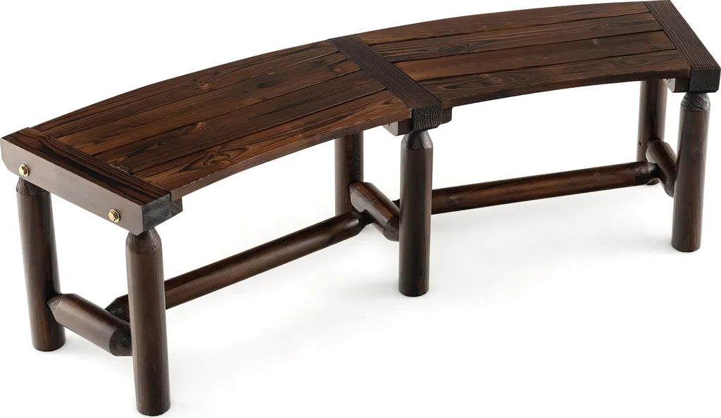 Coast Gartenbank 2-3 Personen - Gebogen - Holz - Wetterfest - Verstärkt - 139 x 36 x 41 cm - Braun
