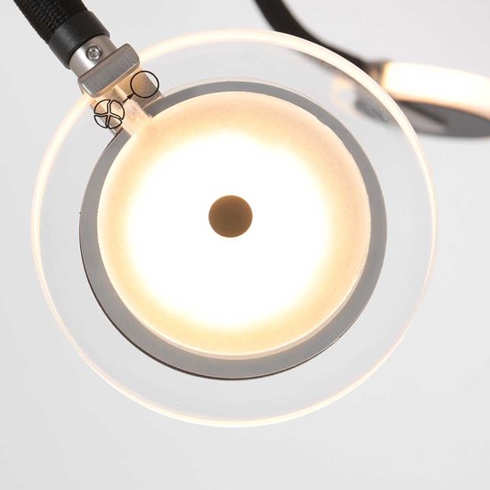 Deckenleuchte Turound 3375ZW – Schwarze Designleuchte mit Glas, 91,5 cm, dreh- und neigbar, Steinhauer, LED, dimmbar, 5000 Lumen