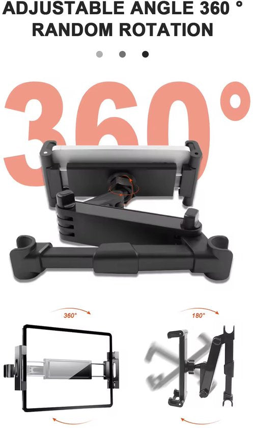Garpex® Luxus-Tablet-Halterung für das Auto – Kopfstütze – um 360 Grad drehbar – geeignet für Tablets, Smartphones und mehr