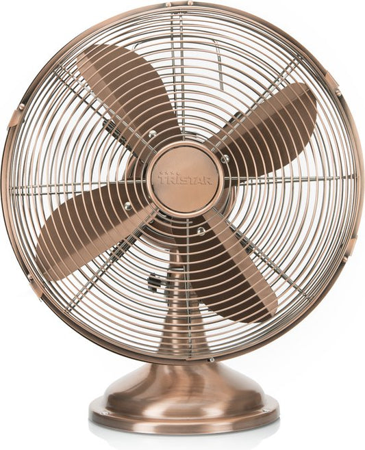 Tristar Retro Tischventilator 30 cm – Kupferoptik – 3 Geschwindigkeitsstufen – Schwenkbar – VE-5970