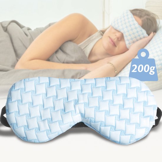 Ella Weighted Schlafmaske - Kühlendem Stoff - Samt - Verstellbar - Blau