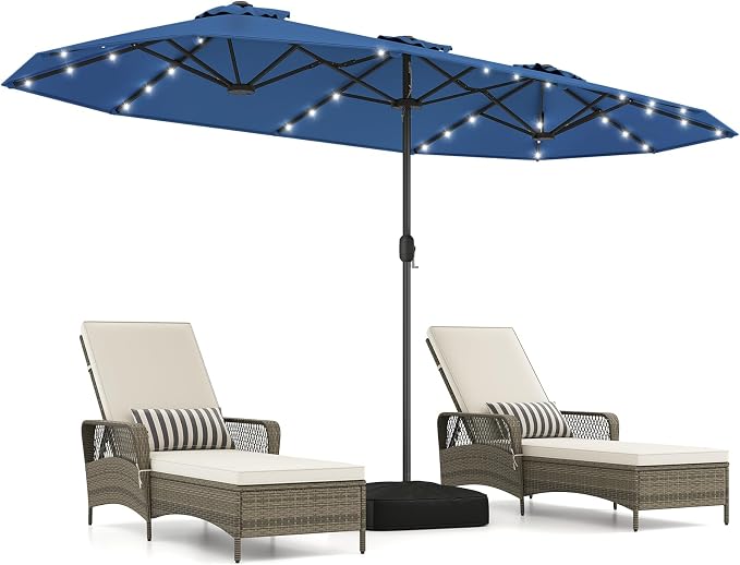 Coast Doppel-Sonnenschirm mit LED-Beleuchtung – 400 x 200 cm – UPF 50+