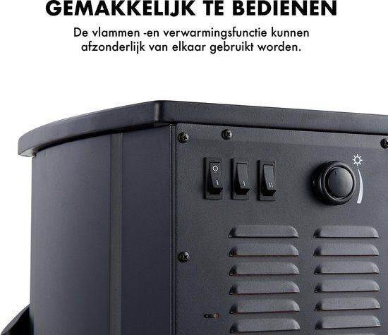 MOA Elektrokamin - Atmosphäre Kamin - Heizung - Realistische Flammen - Platz für dekoratives Holz - ES183