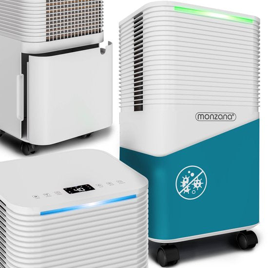 Monzana Luftentfeuchter - 12L/Tag Leise <38 dB 200W 20m² Räder - Weiß