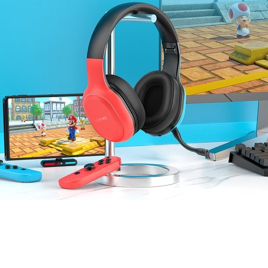 Kofire UT-01 2.4GHz Wireless Gaming Headset - Bluetooth Over-Ear Kopfhörer mit Mikrofon - Multi-Plattform - Rot blau