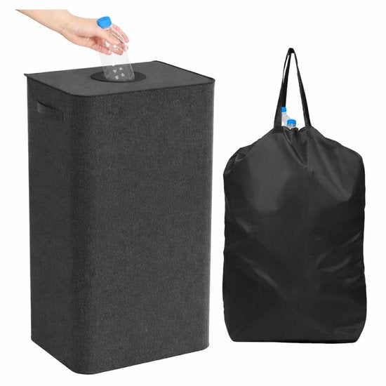 Ceruzo Pfandcontainer – 100 l – mit herausnehmbarem Beutel für leere Flaschen – zusammenklappbar – schwarz