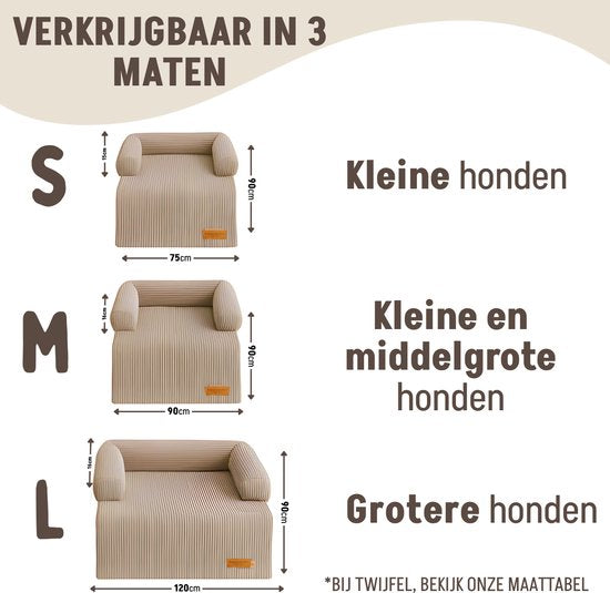 By Cee Cee Original Hundedeckenbank - Hundedeckenbank - Hundekorb - Premium - komplett mit Reißverschluss - Rippengewebe - Mocha Taupe - 120x90 - Größe L