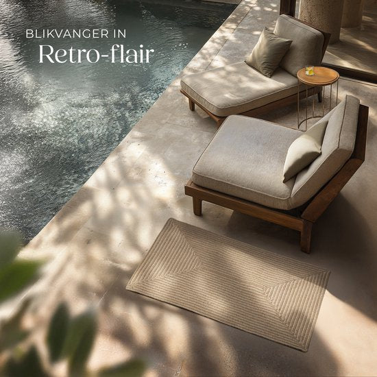 tectake - Flechtteppich - Boho-Stil - Juteteppich für den Innen- und Außenbereich - Langlebig, pflegeleicht, formbeständig und allergikerfreundlich - Vintage-Teppich - Div. Größen - 60x90 cm